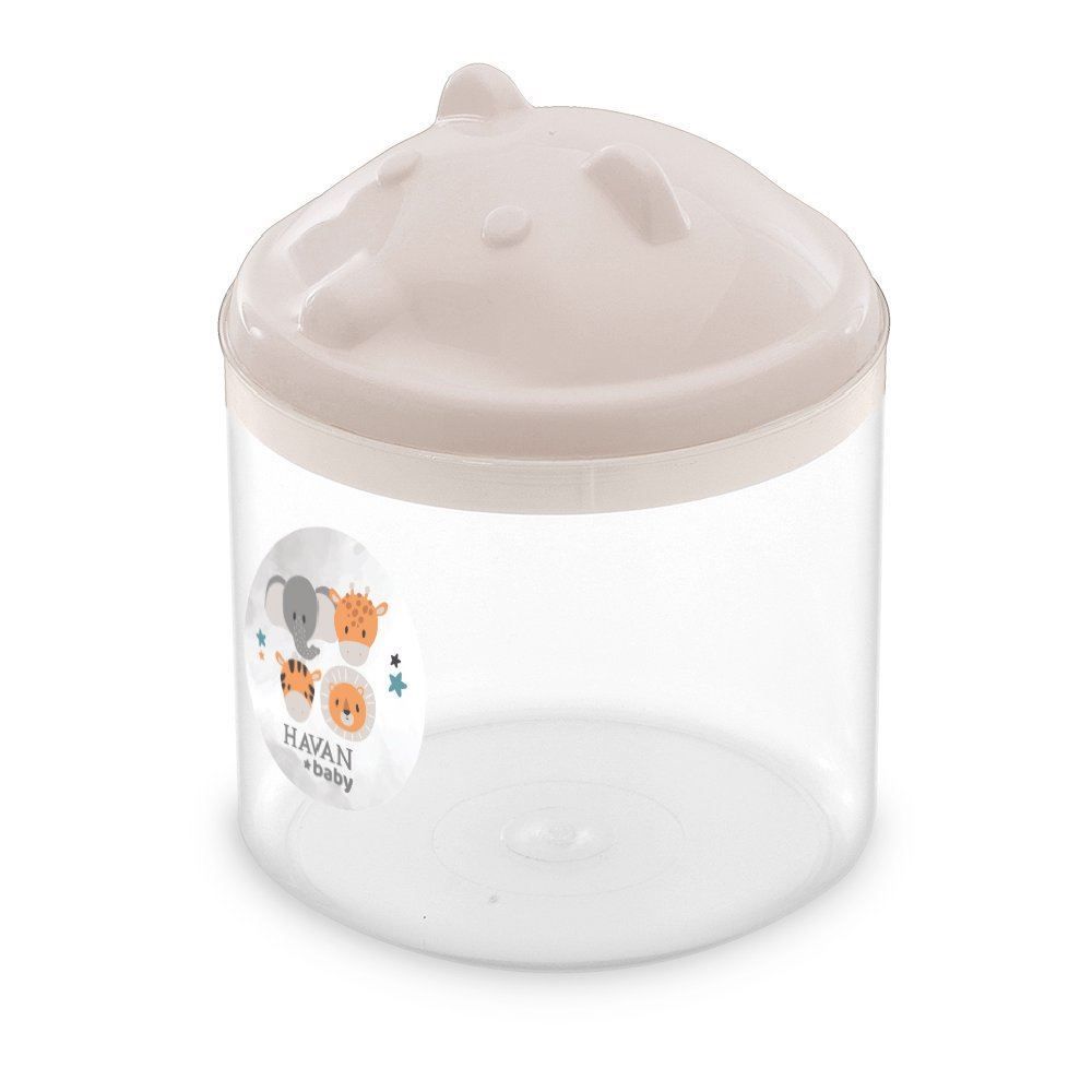 Porta Cotonete Urso Transparente Havan Baby - Linho