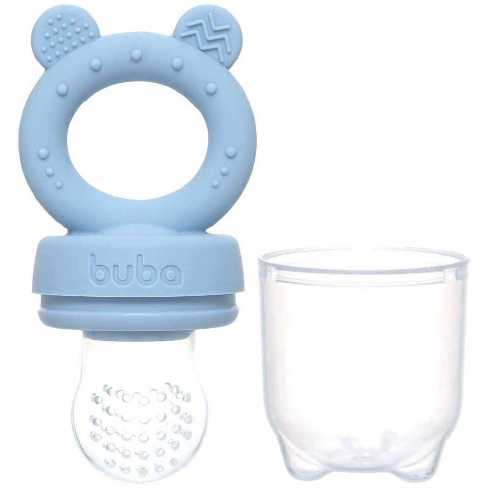 Porta Futinhas Em Silicone Ursinho Buba 6M - Azul Claro