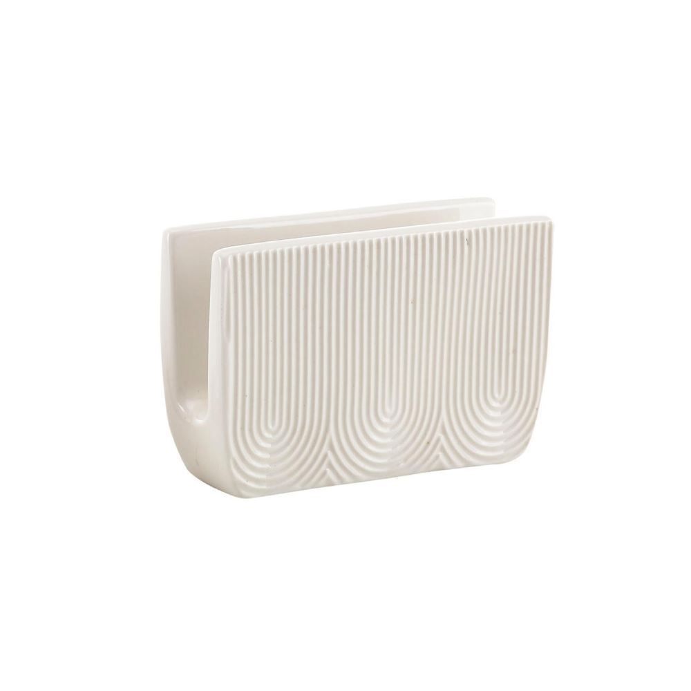 Porta Guardanapos De Cerâmica Oasis Hauskraft 12 Cm - Branco