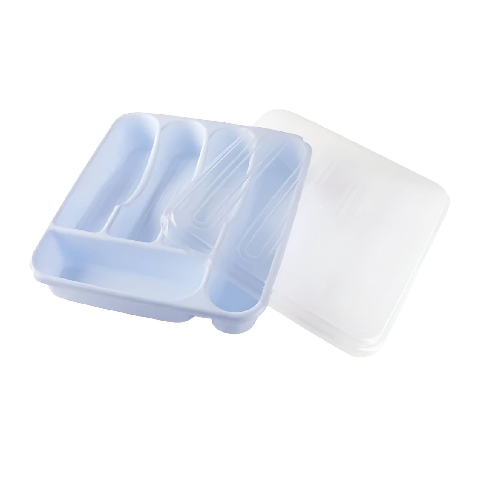 Porta Talheres Com Tampa Plasvale - Branco