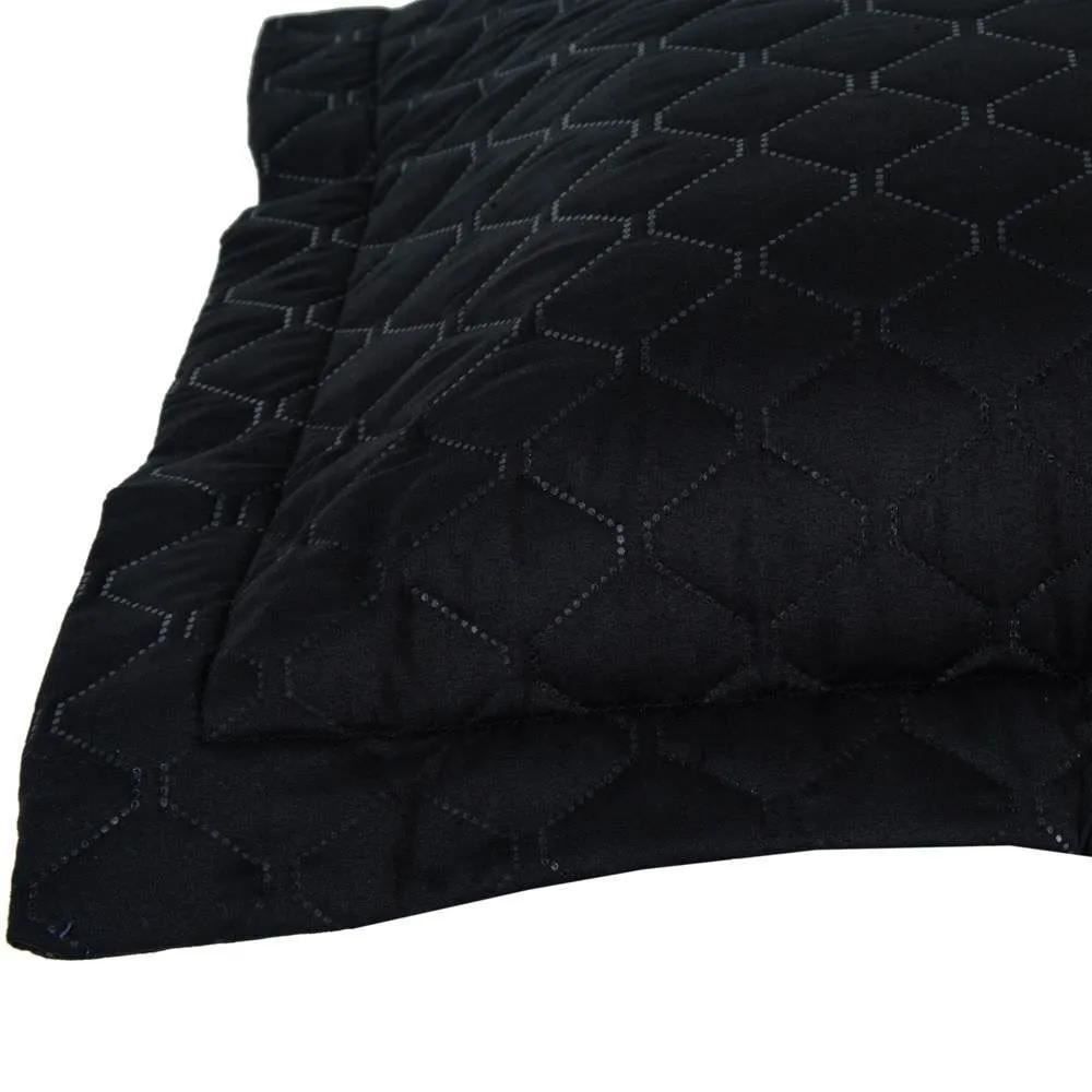 Porta Travesseiro Napoli Matelado 55Cm X 80Cm Havan Casa - Preto