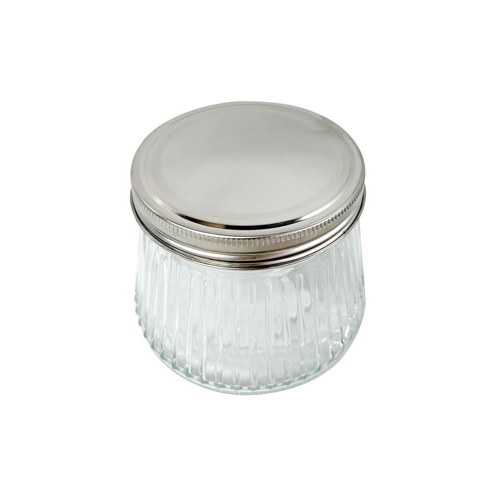 Pote Canelado Com Tampa De Metal 400Ml Dynasty - Prata