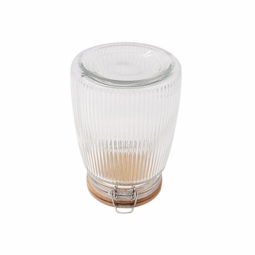 Pote Canelado Com Tampa Havan Casa 1,3 Litros - Transparente