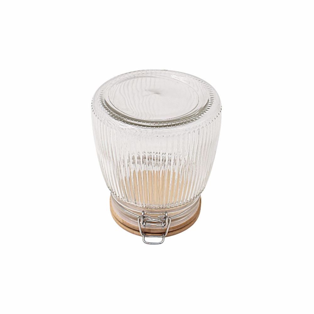 Pote Canelado Com Tampa Havan Casa 800 Ml - Transparente