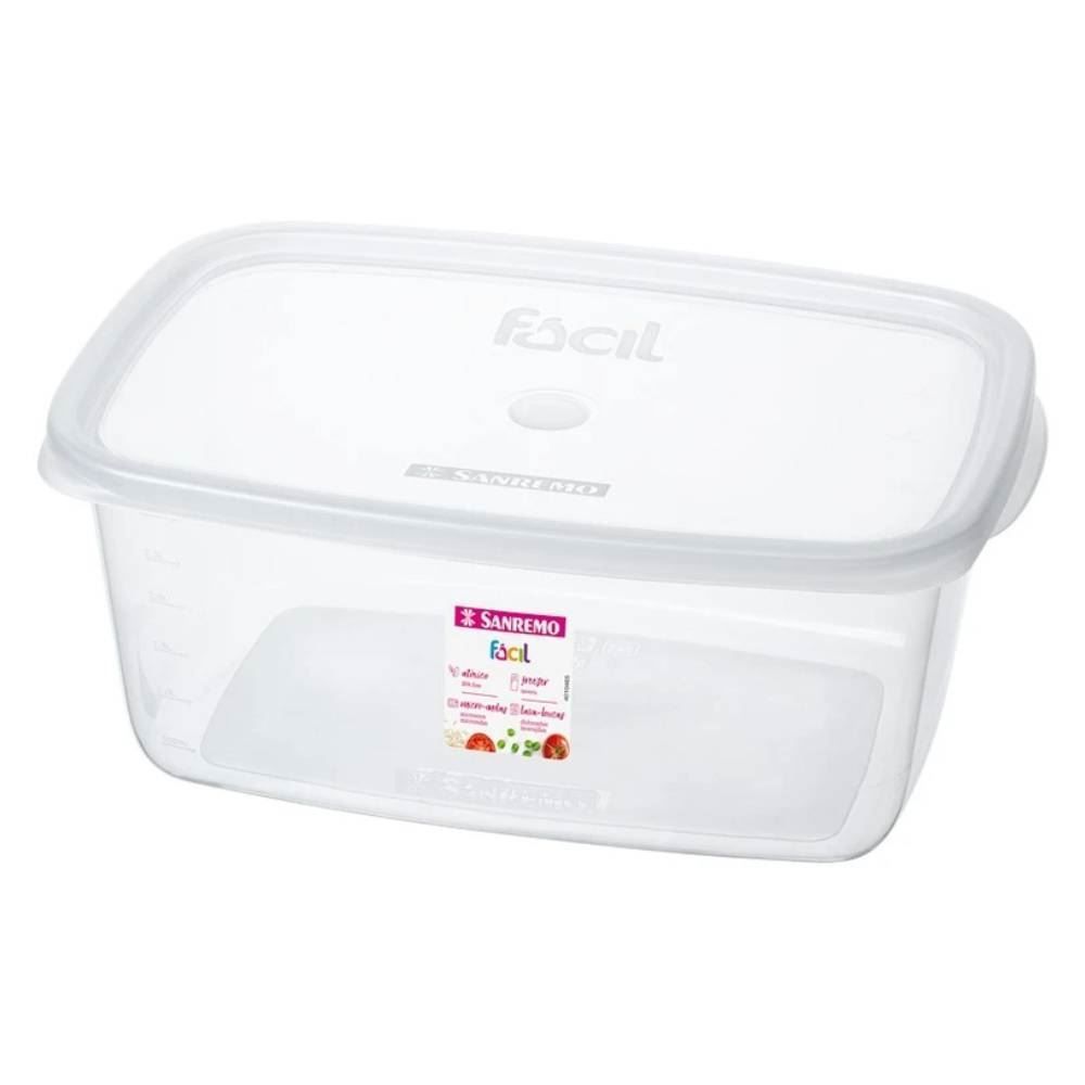 Pote De Plástico Retangular Fácil Sanremo 3,2L - Transparente