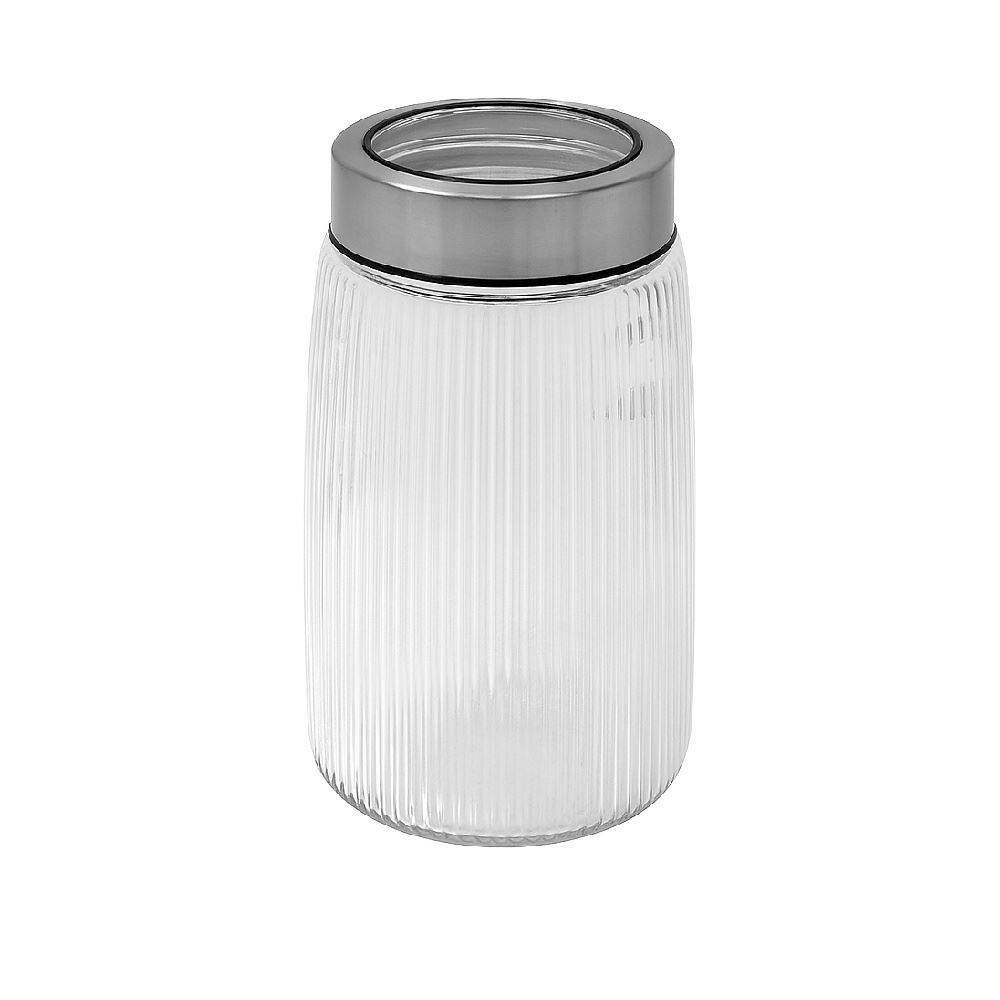 Pote De Vidro Canelado Com Tampa De Metal 1,8 Litros - Havan Casa