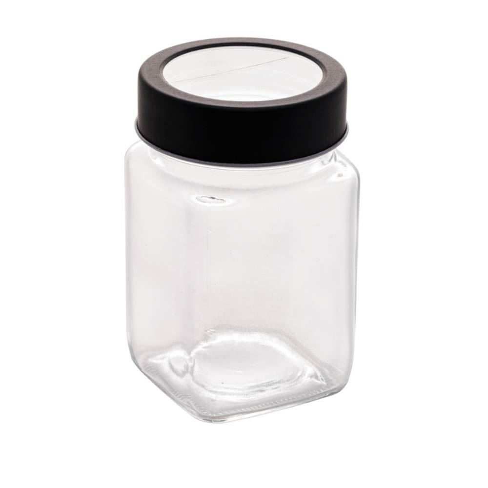 Pote De Vidro Com Tampa Acrílica Lyor 300Ml - Preto