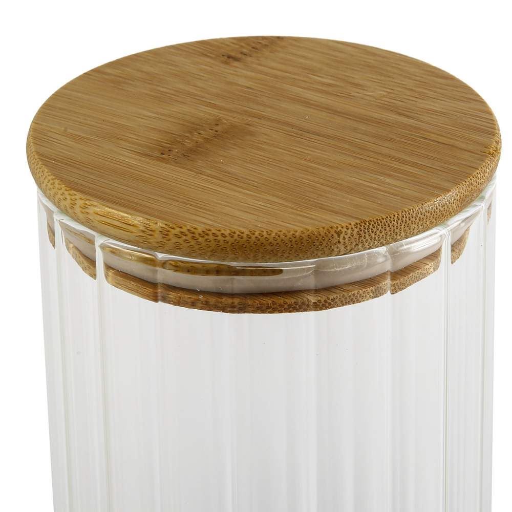 Pote De Vidro Com Tampa Em Bambu Gourmet Wolff - 1,1 Litros