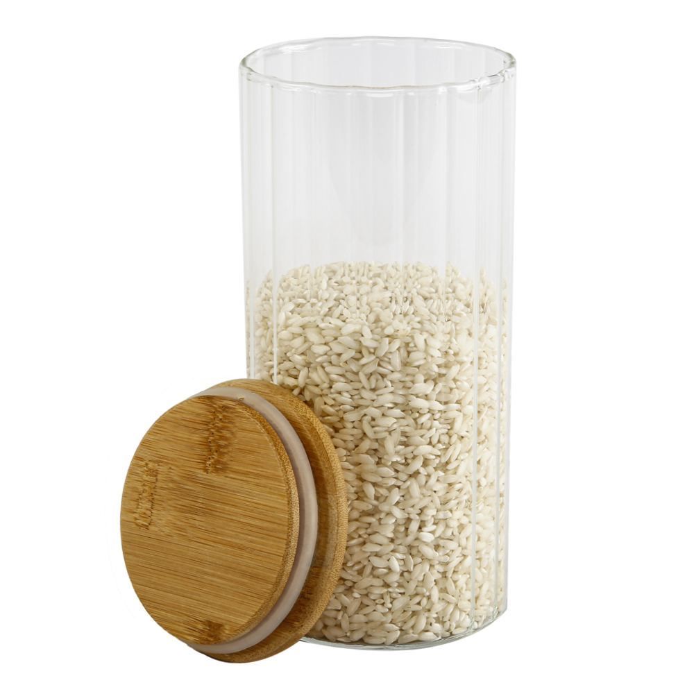 Pote De Vidro Com Tampa Em Bambu Gourmet Wolff  - 800ml