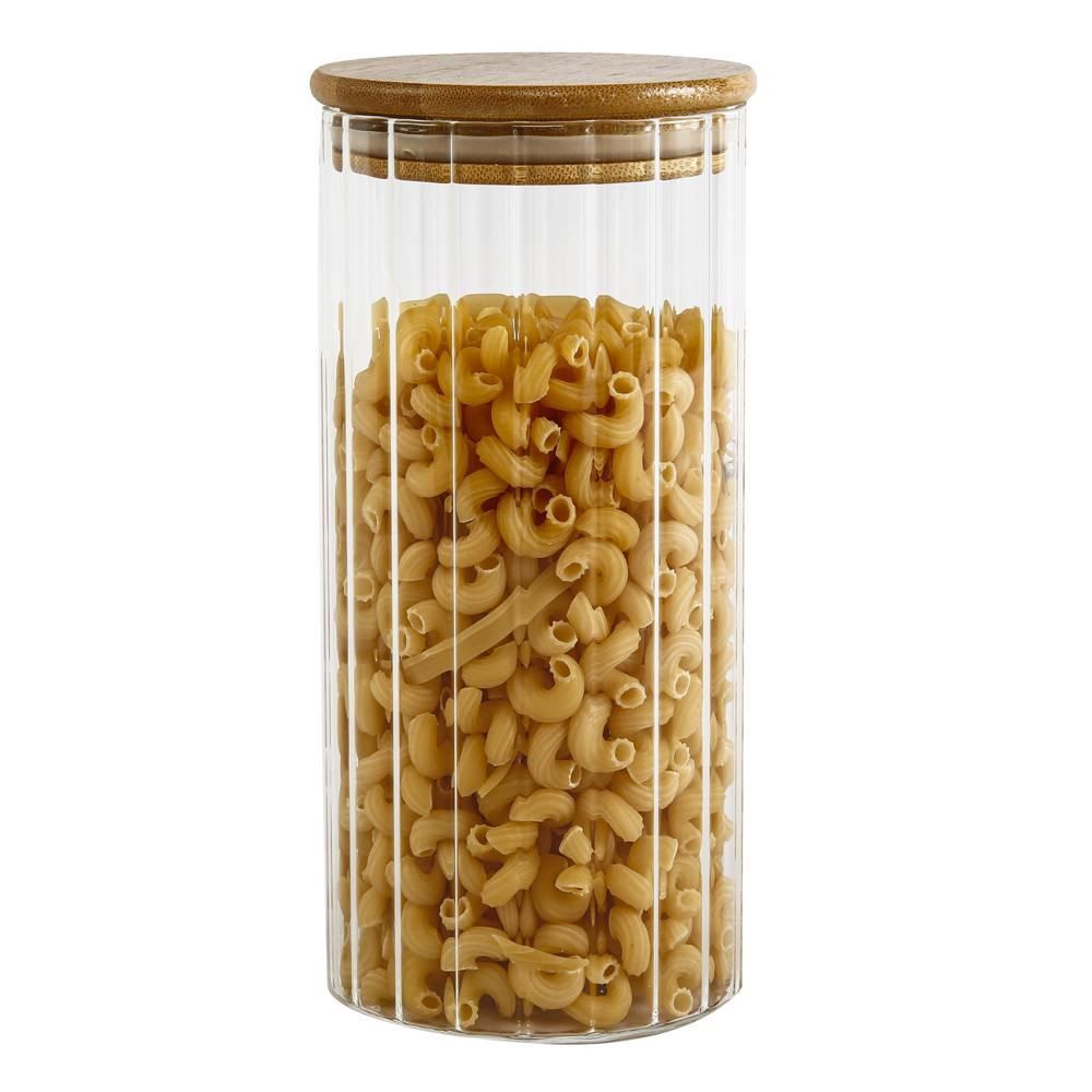 Pote De Vidro Com Tampa Em Bambu Gourmet Wolff  - 800ml