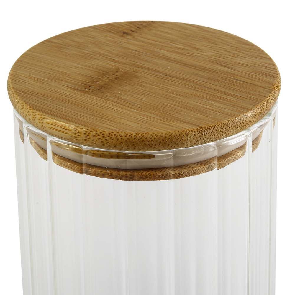Pote De Vidro Com Tampa Em Bambu Gourmet Wolff  - 800ml