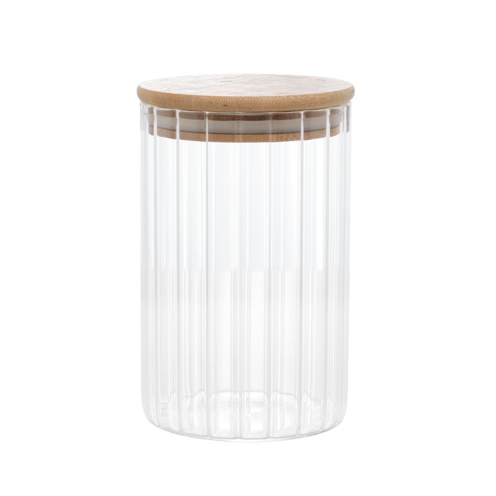 Pote De Vidro Com Tampa Em Bambu Gourmet Wolff - 510ml