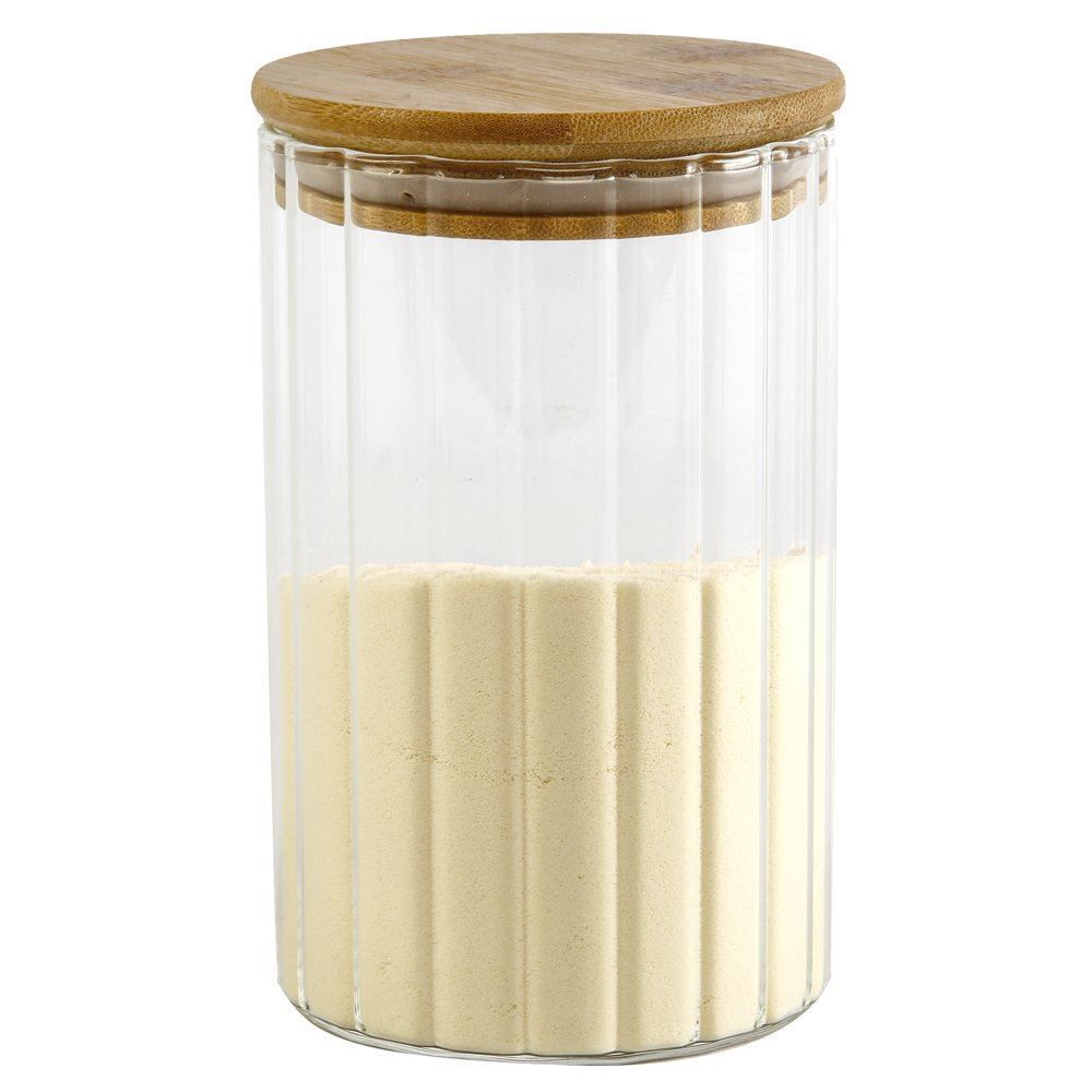 Pote De Vidro Com Tampa Em Bambu Gourmet Wolff - 510ml