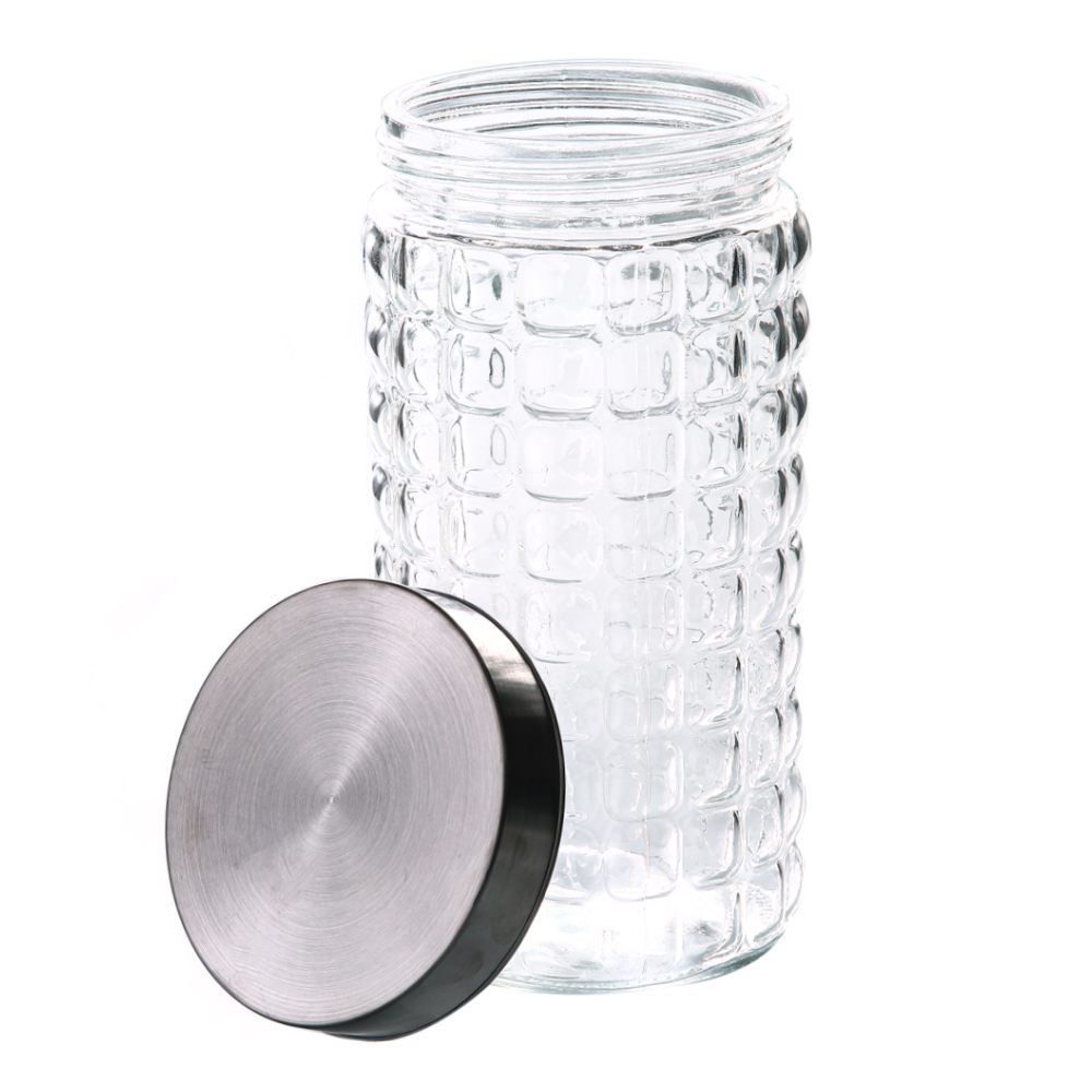 Pote de Vidro com Tampa Havan Casa 1,6 Litros - Prata e Transparente