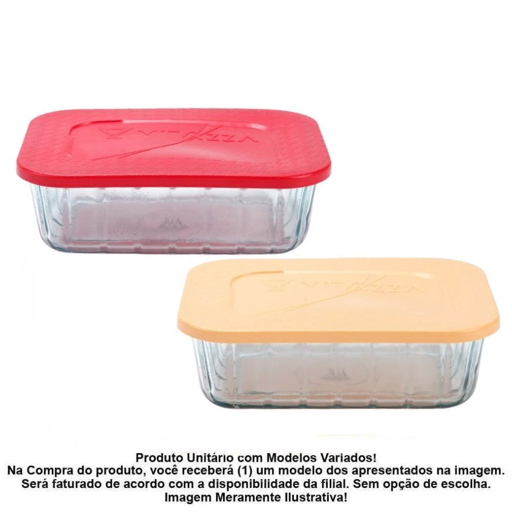 Pote De Vidro Retangular Com Tampa Oceani 1 Litro Vitazza - Sortido