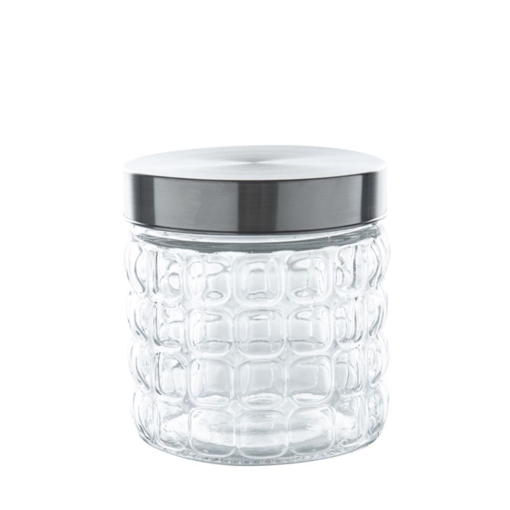 Pote de Vidro com Tampa Havan Casa 800Ml - Prata e Transparente