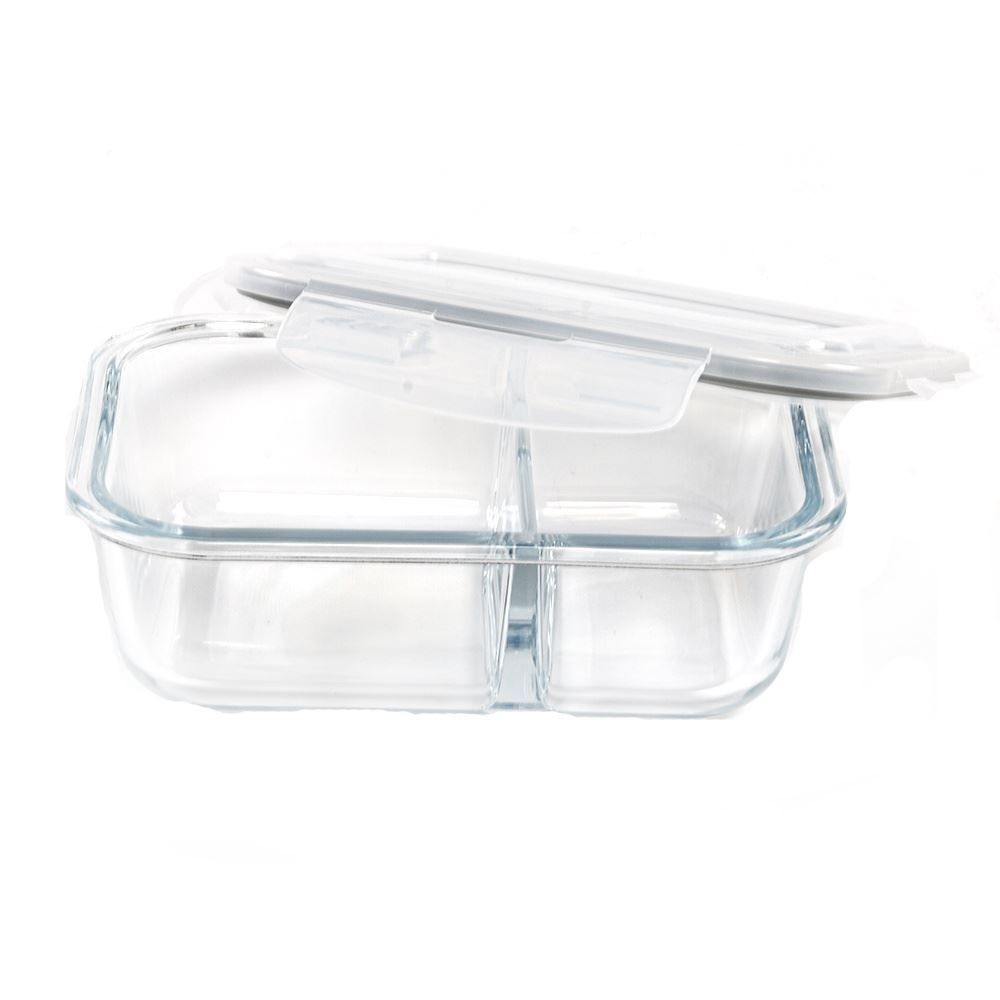 Pote Hermético Com Divisória E Tampa Lyor 640Ml - Vidro