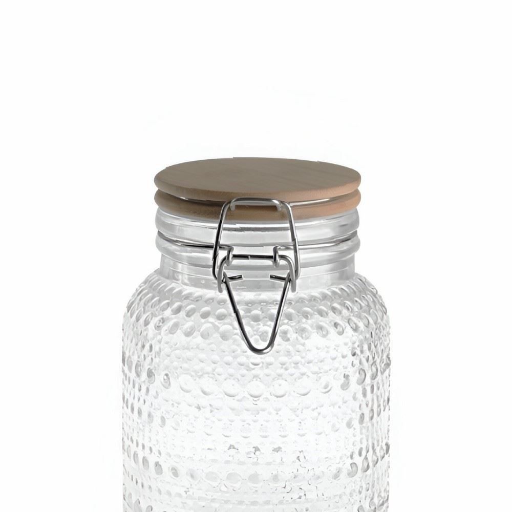 Pote Hermético Com Tampa De Bambu Havan Casa 900 Ml - Texturizado 