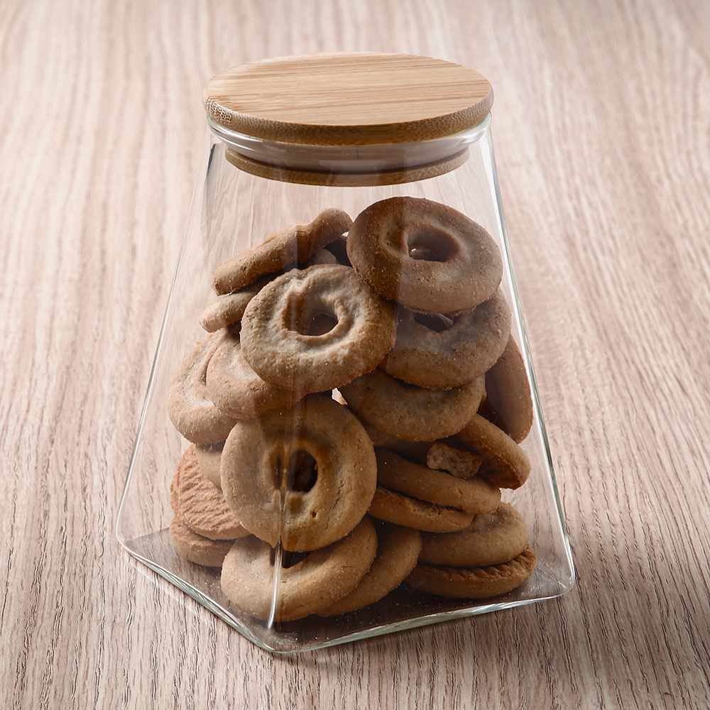 Pote Hermético Com Tampa De Bambu Havan Casa 920Ml - Vidro