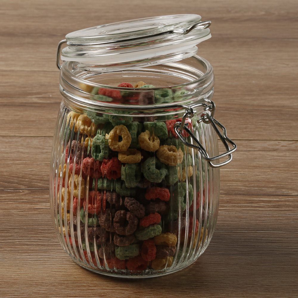 Pote Hermético De Vidro Canelado Havan Casa 750Ml - Transparente