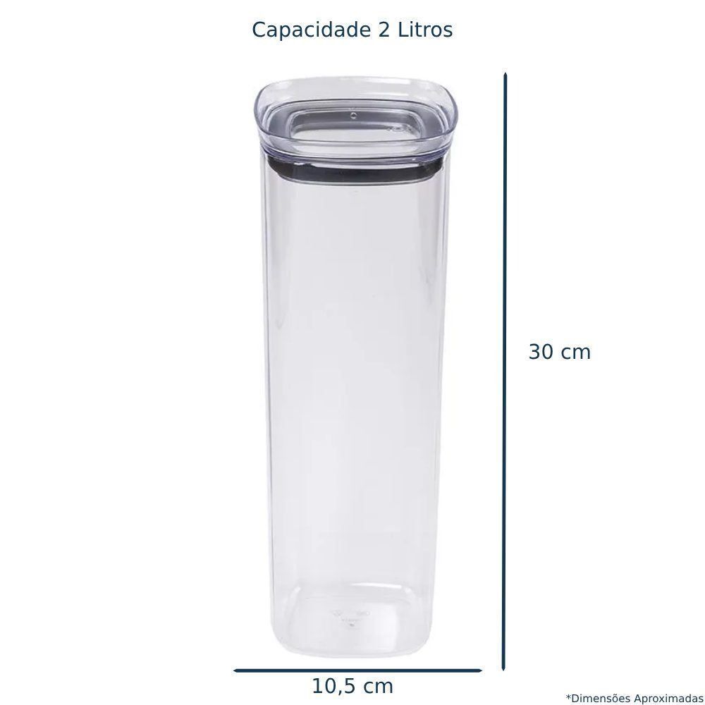 Pote Hermético Block Ou 2 Litros - Natural