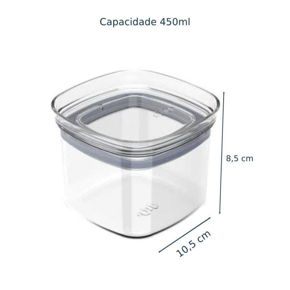 Pote Hermético Block Ou 450Ml - Natural