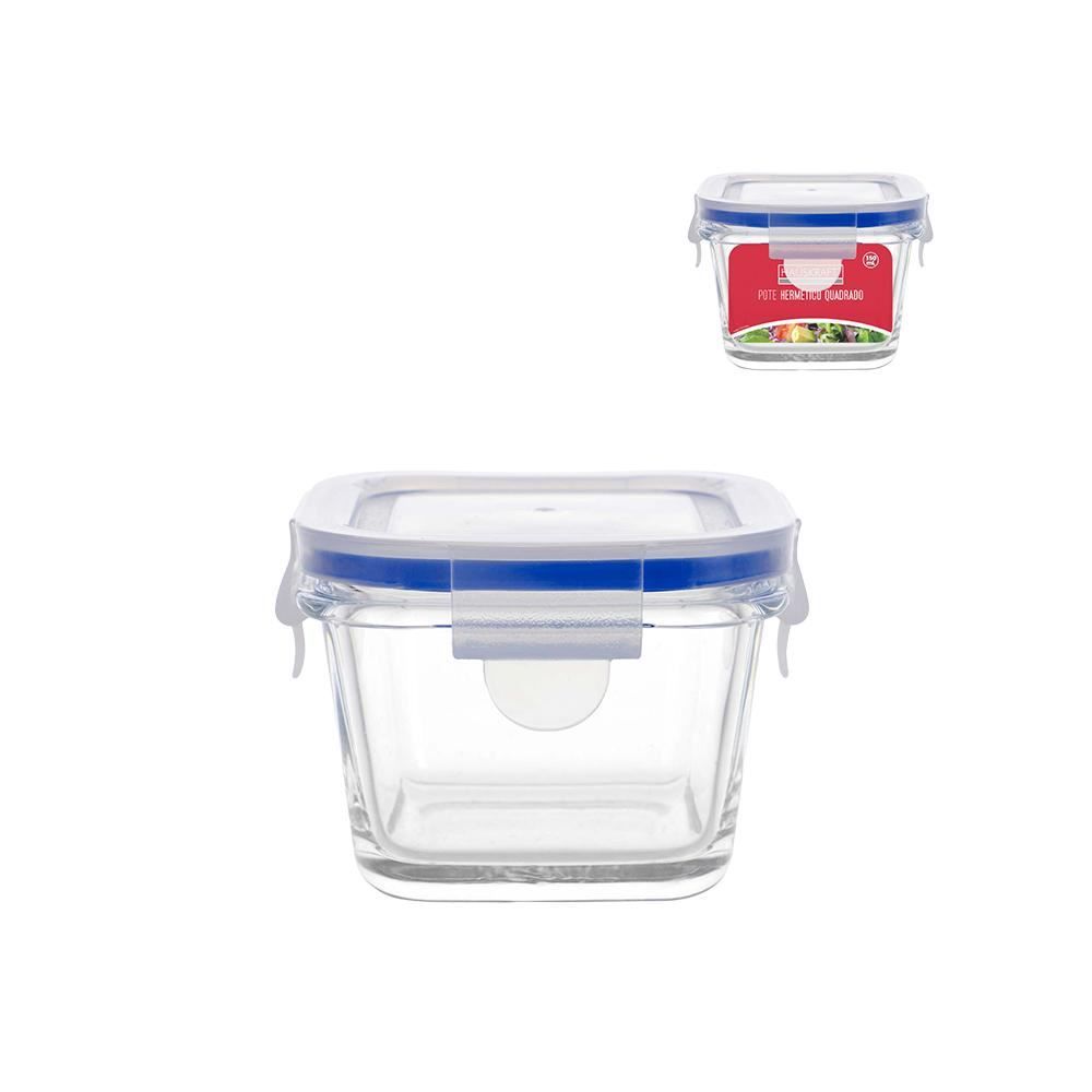 Pote Hermético Quadrado 150Ml Hauskraft - Vidro