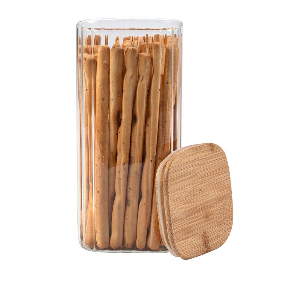 Pote Hermético Quadrado Com Tampa Havan Casa 1,6 Litros - Bambu