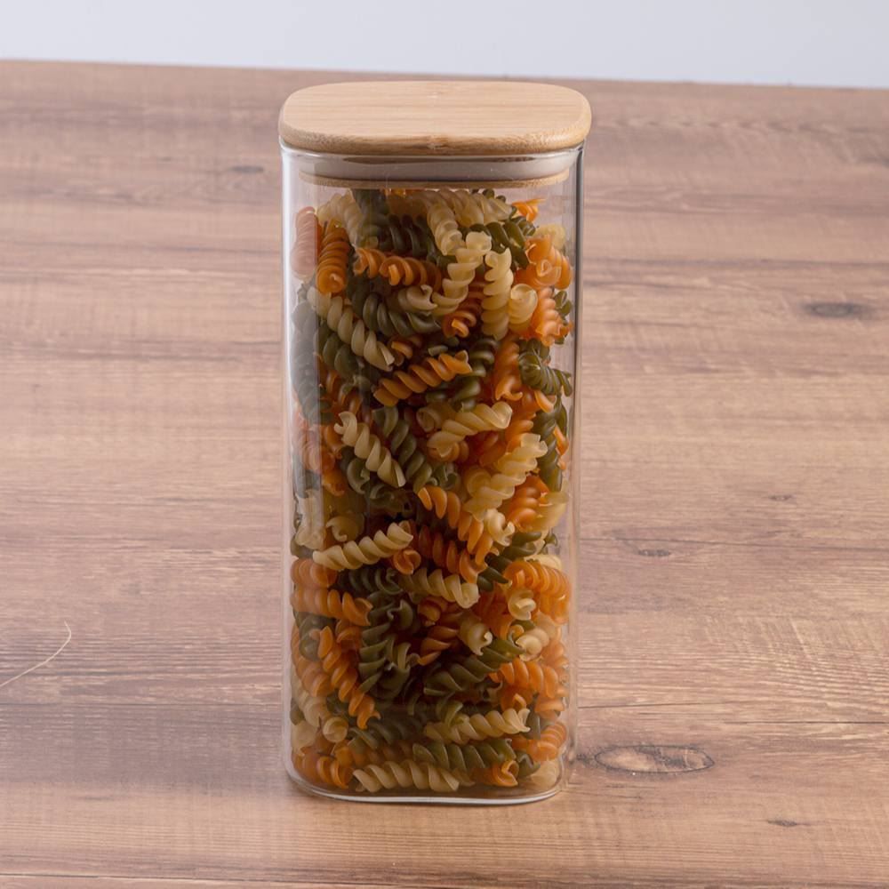 Pote Hermético Quadrado Com Tampa Havan Casa 1,7 Litros - Bambu