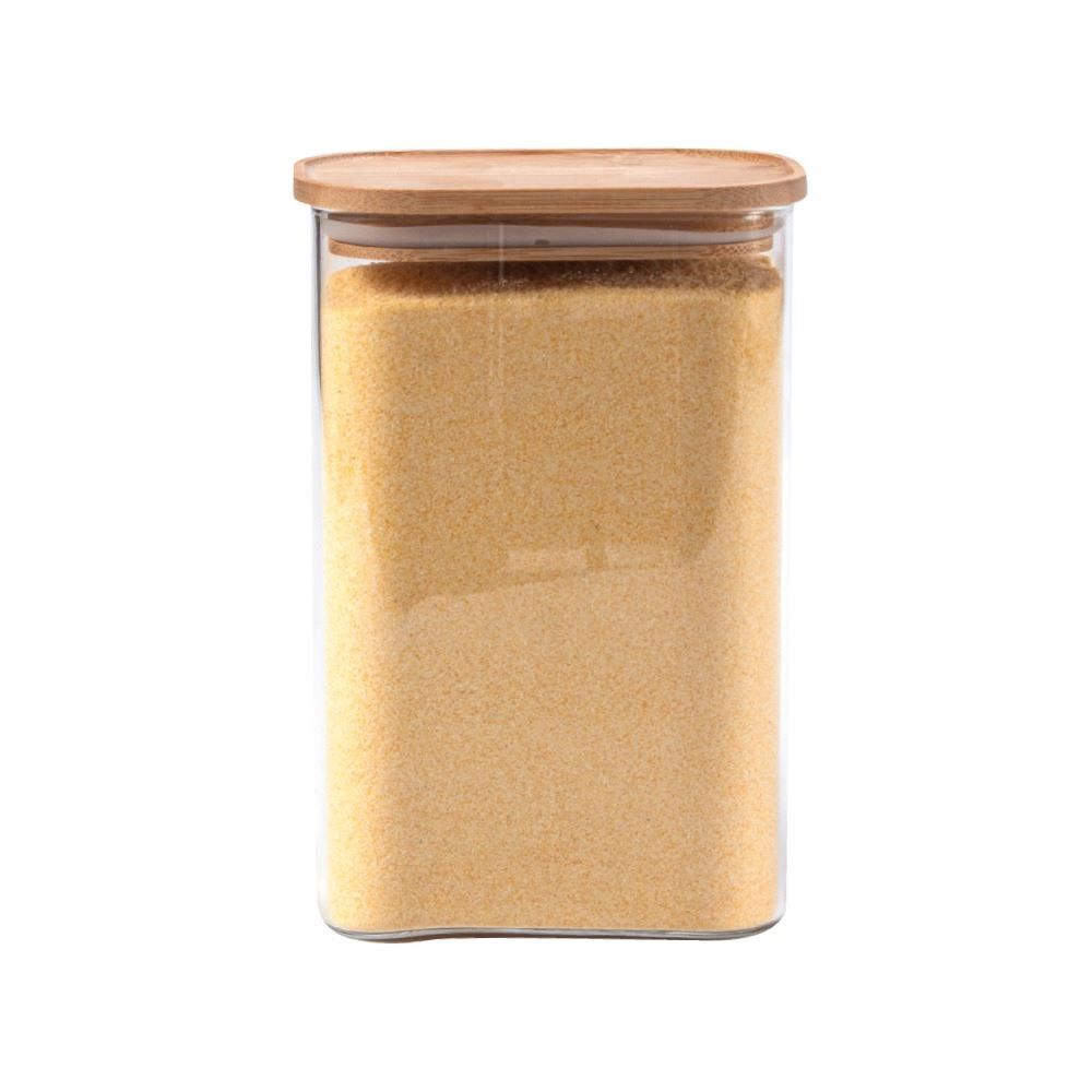 Pote Hermético Retangular Com Tampa Havan Casa 1,3 Litros - Bambu