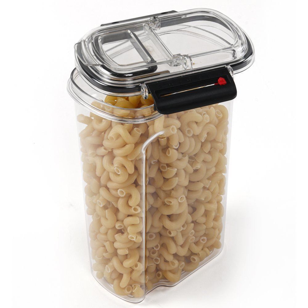 Pote Hermético Retangular De Plástico Havan Casa 1,55 Litros - Transparente e Preto