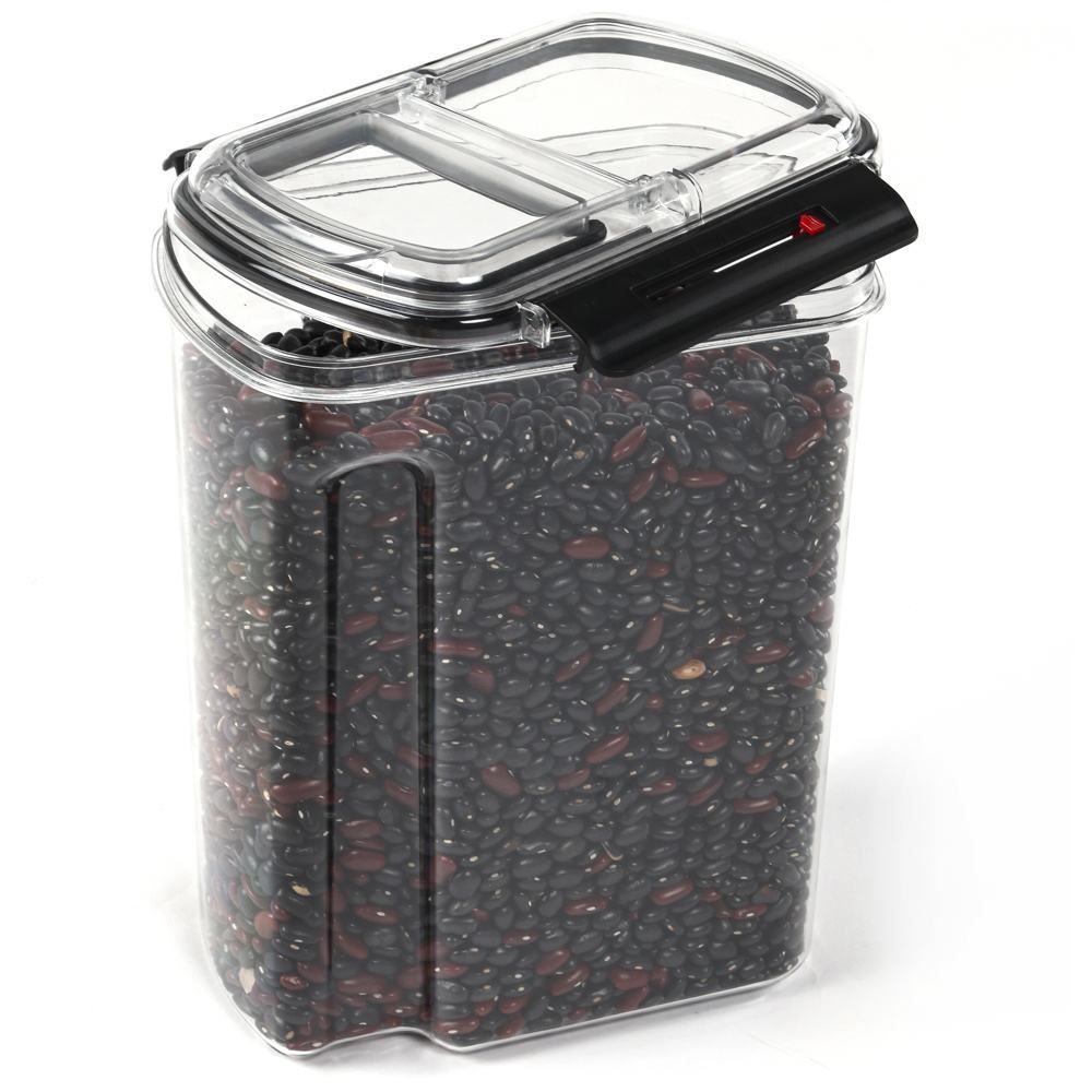 Pote Hermético Retangular De Plástico Havan Casa 4 Litros - Transparente e Preto