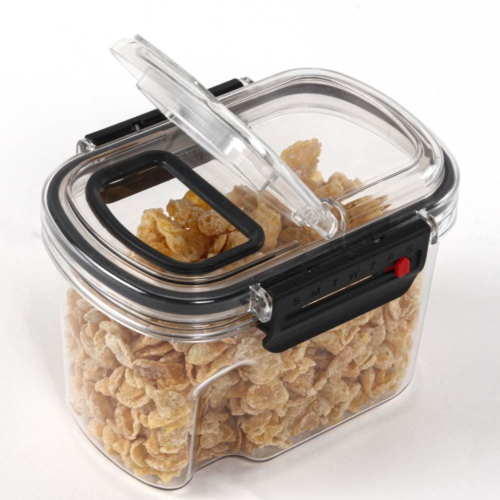 Pote Hermético Retangular De Plástico Havan Casa 670Ml - Transparente e Preto