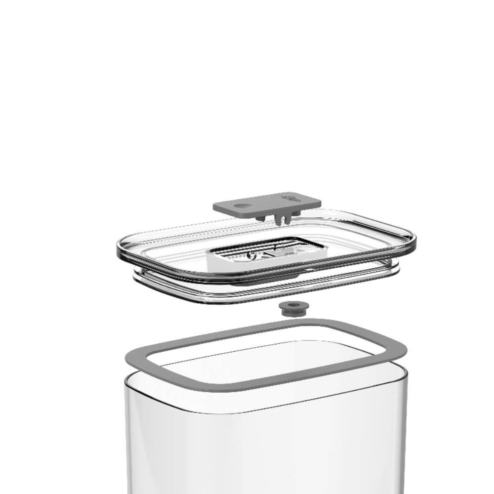 Pote Hermético Retangular Duo Lock 2,3 Litros Ou - Transparente