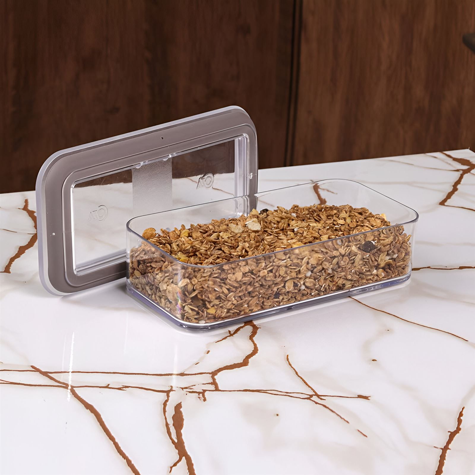 Pote Hermético Retangular Modo Coza 530Ml - Transparente