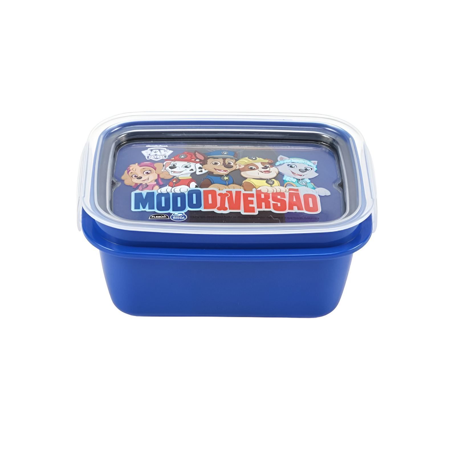 Pote Marmita Com Trava Patrulha Canina Plasútil 630Ml - Azul