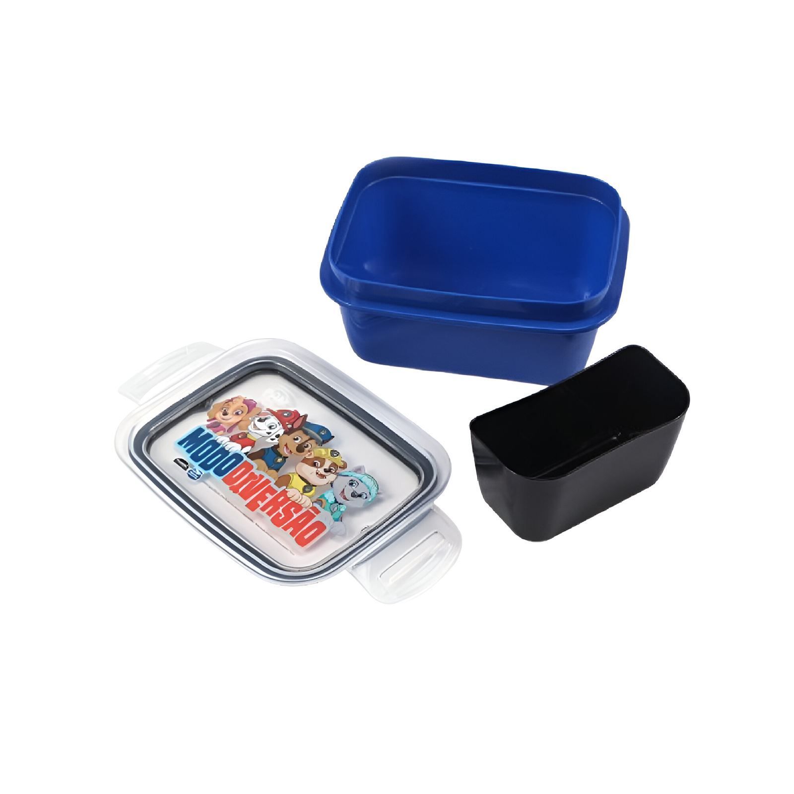 Pote Marmita Com Trava Patrulha Canina Plasútil 630Ml - Azul