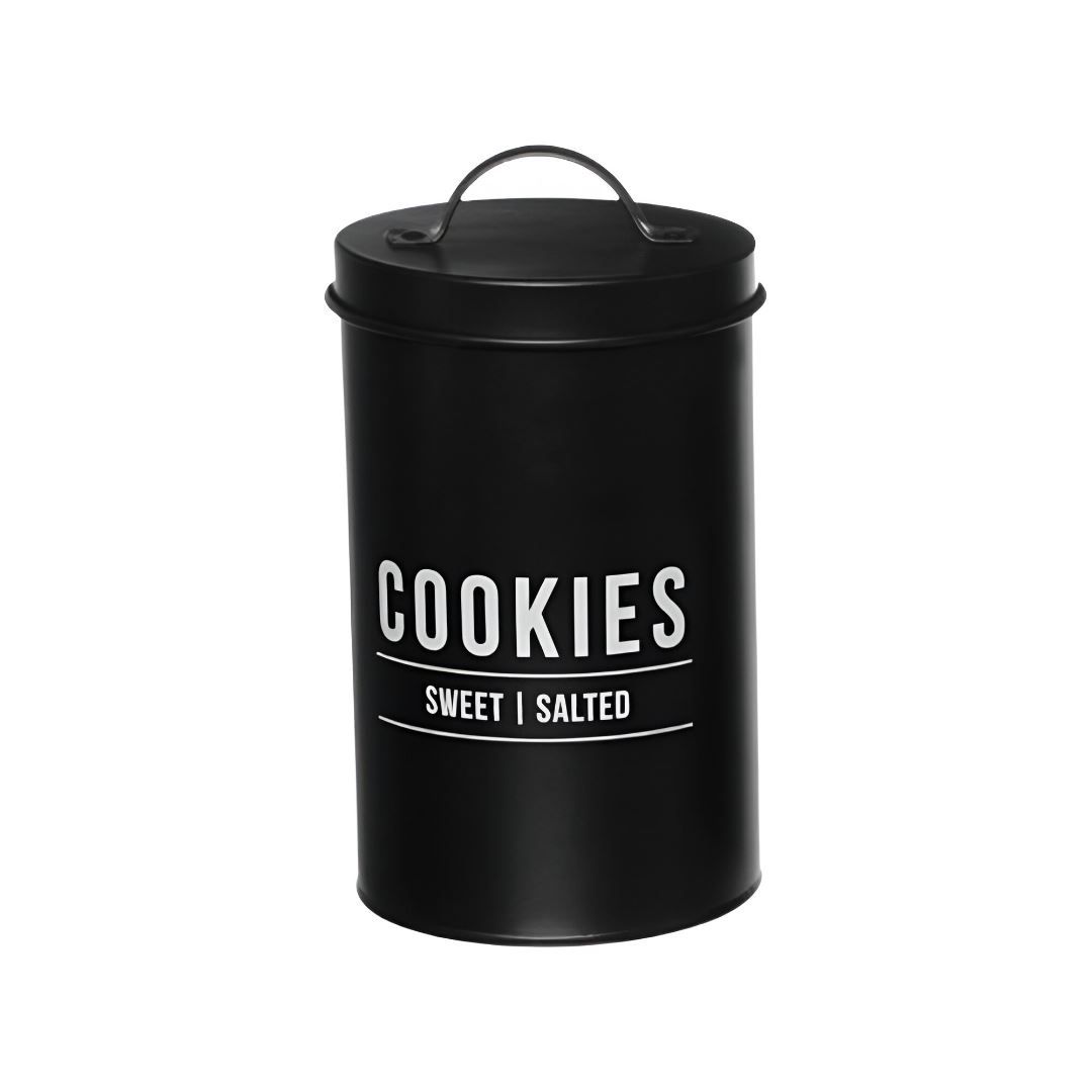 Pote Para Biscoito De Aço Manhattan Hauskraft 1,7 Litros - Preto 