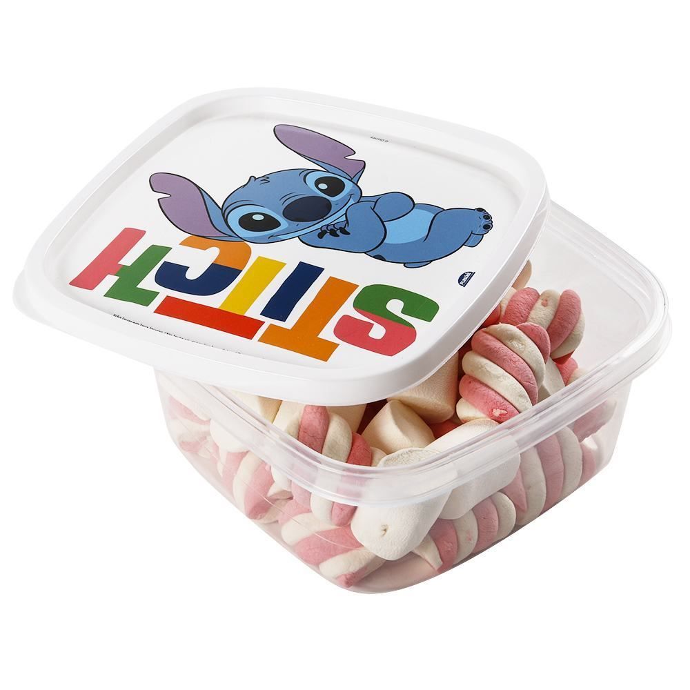 Pote Quadrado Decorado Stitch Plasútil 1,1 Litros - Stitch