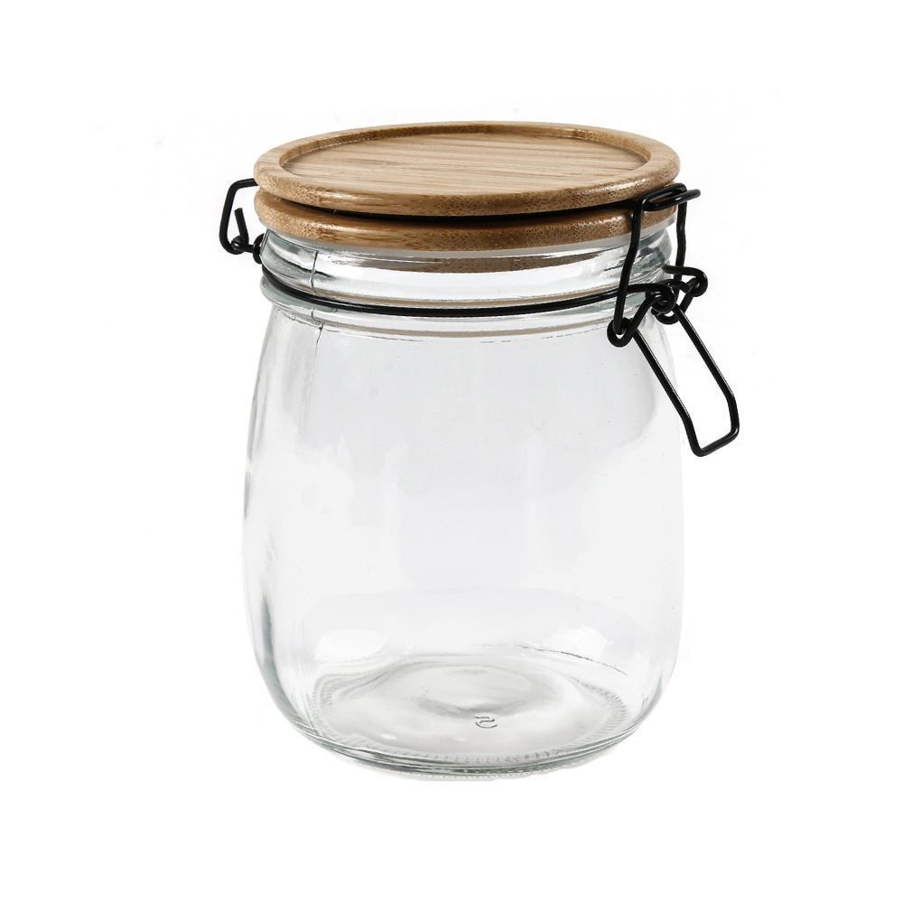 Pote Vidro Com Tampa Em Bambu Havan Casa - 700ml