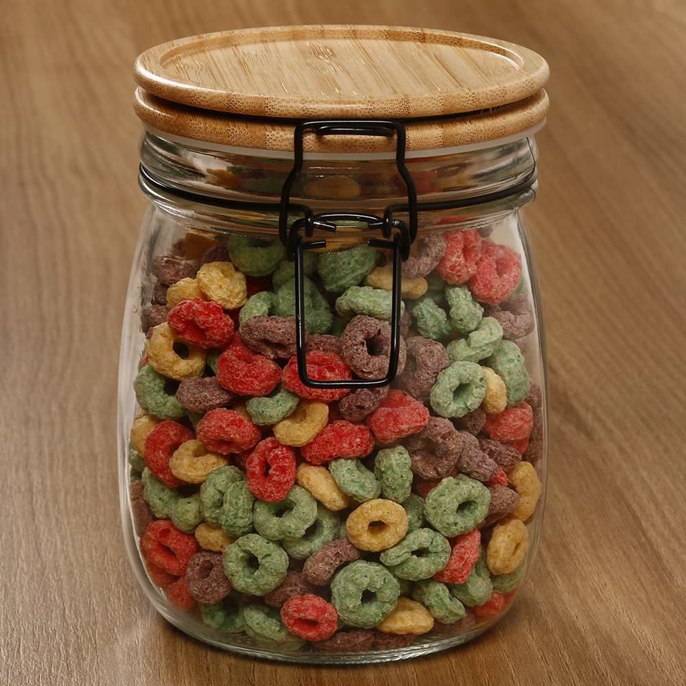 Pote Vidro Com Tampa Em Bambu Havan Casa - 700ml