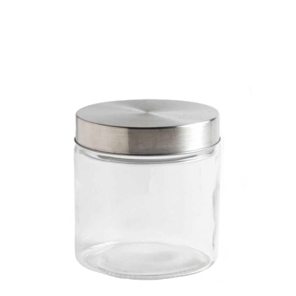 Pote Vidro Com Tampa Havan Casa 800Ml - Transparente e Prata