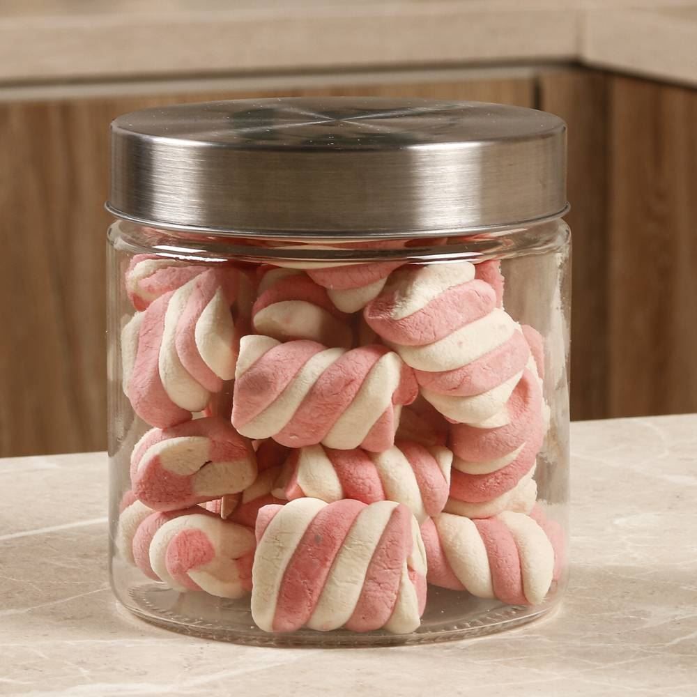 Pote Vidro Com Tampa Havan Casa 800Ml - Transparente e Prata