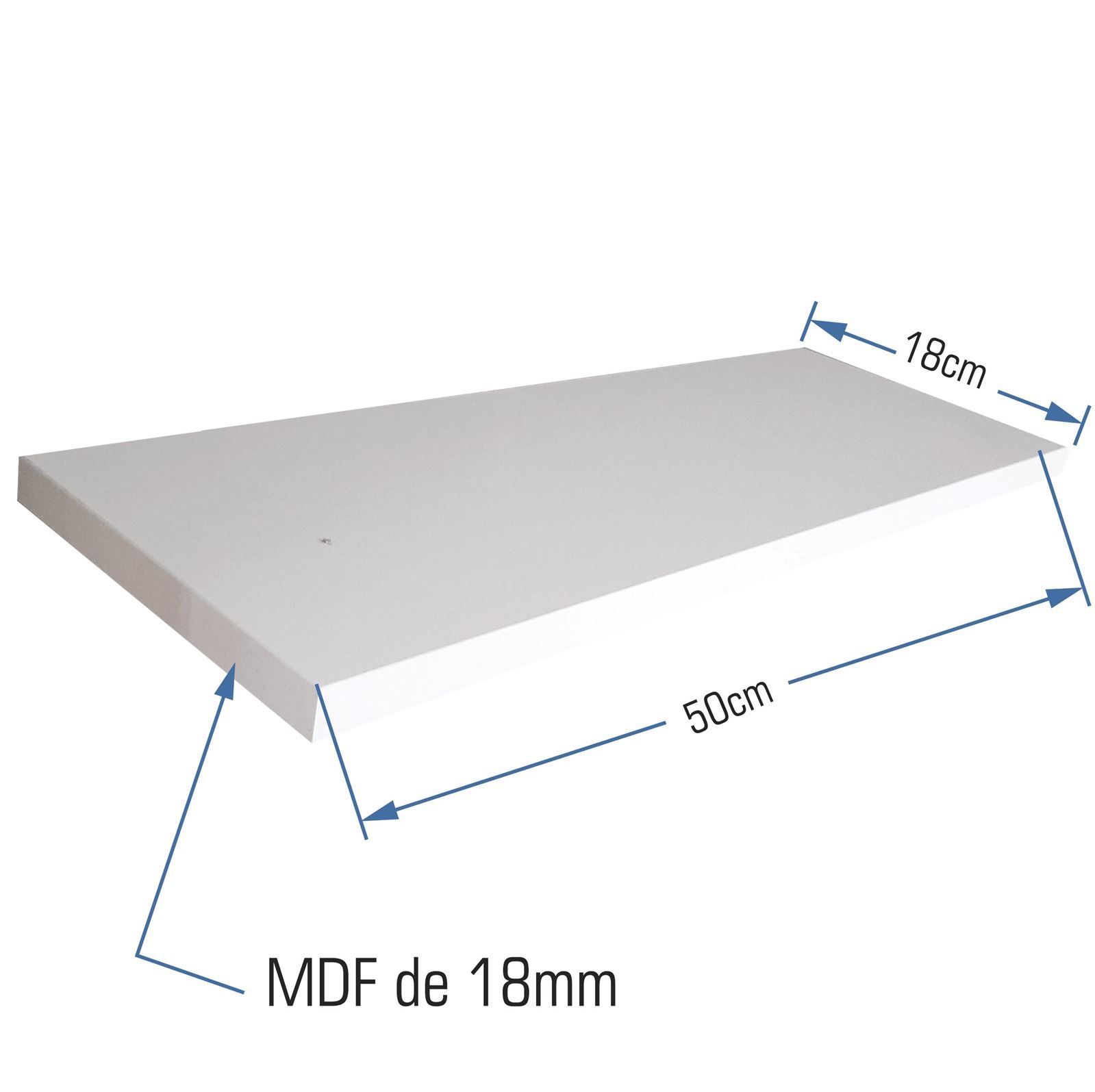 Prateleira Reta Em Mdf 50X20cm Laca Jpf 213 - Branco