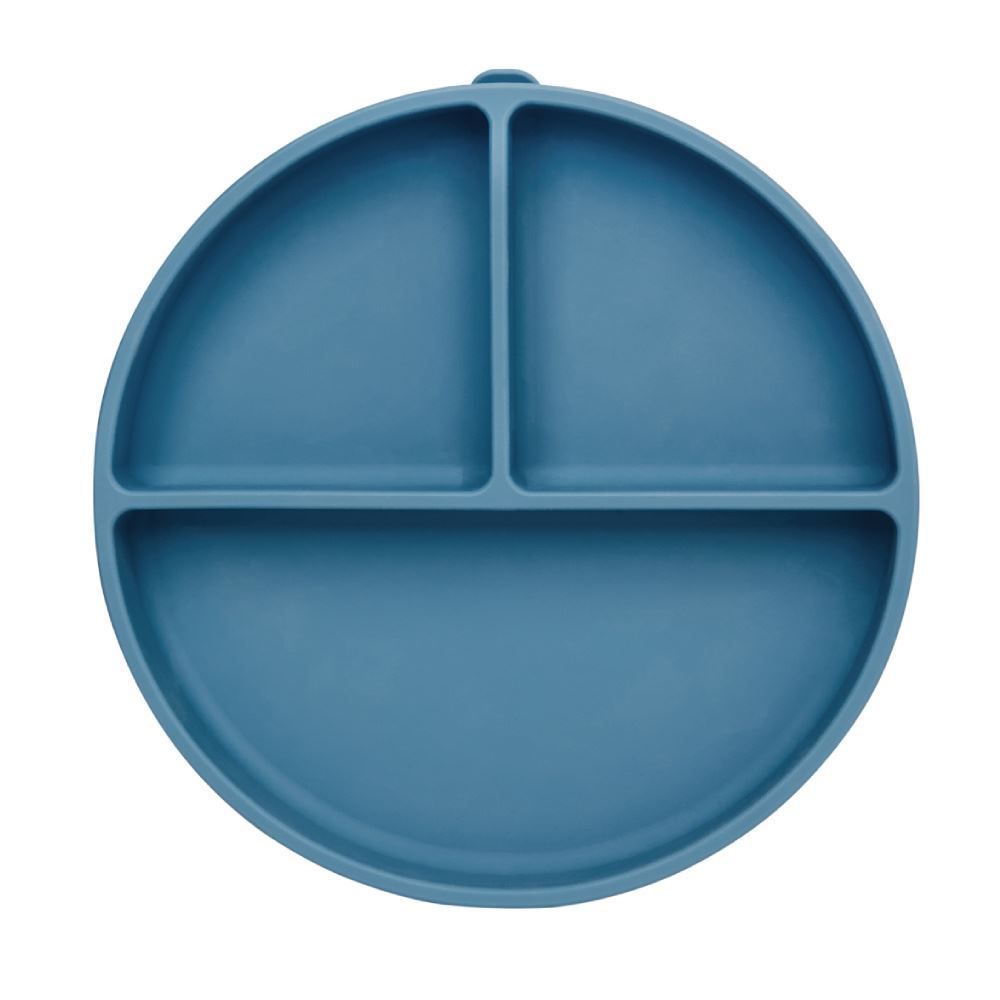 Pratinho Em Silicone Com Ventosa E Divisória Buba - Azul Escuro