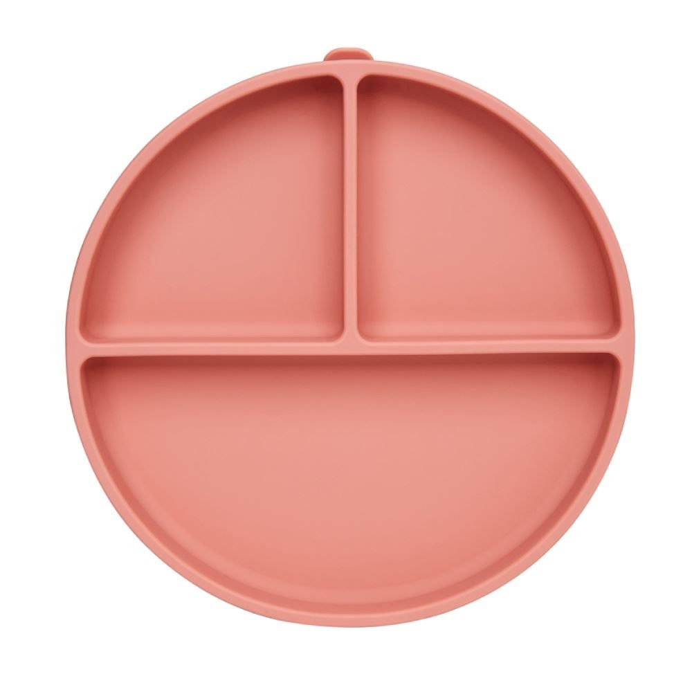 Pratinho Em Silicone Com Ventosa E Divisória Buba - Rosa Escuro