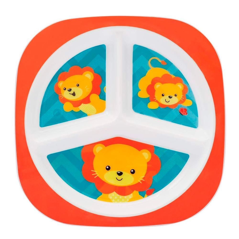 Prato Com Divisórias Animal Fun Buba - Leão