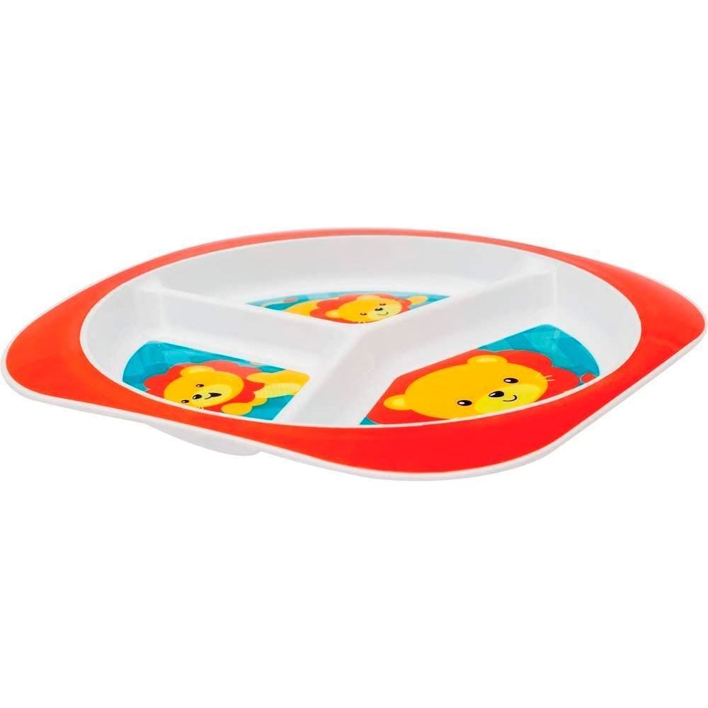 Prato Com Divisórias Animal Fun Buba - Leão