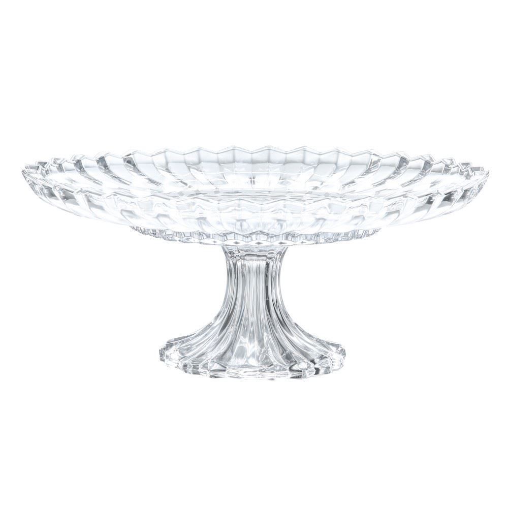 Prato De Bolo Com Pé Cristal Geneva Wolff - Transparente