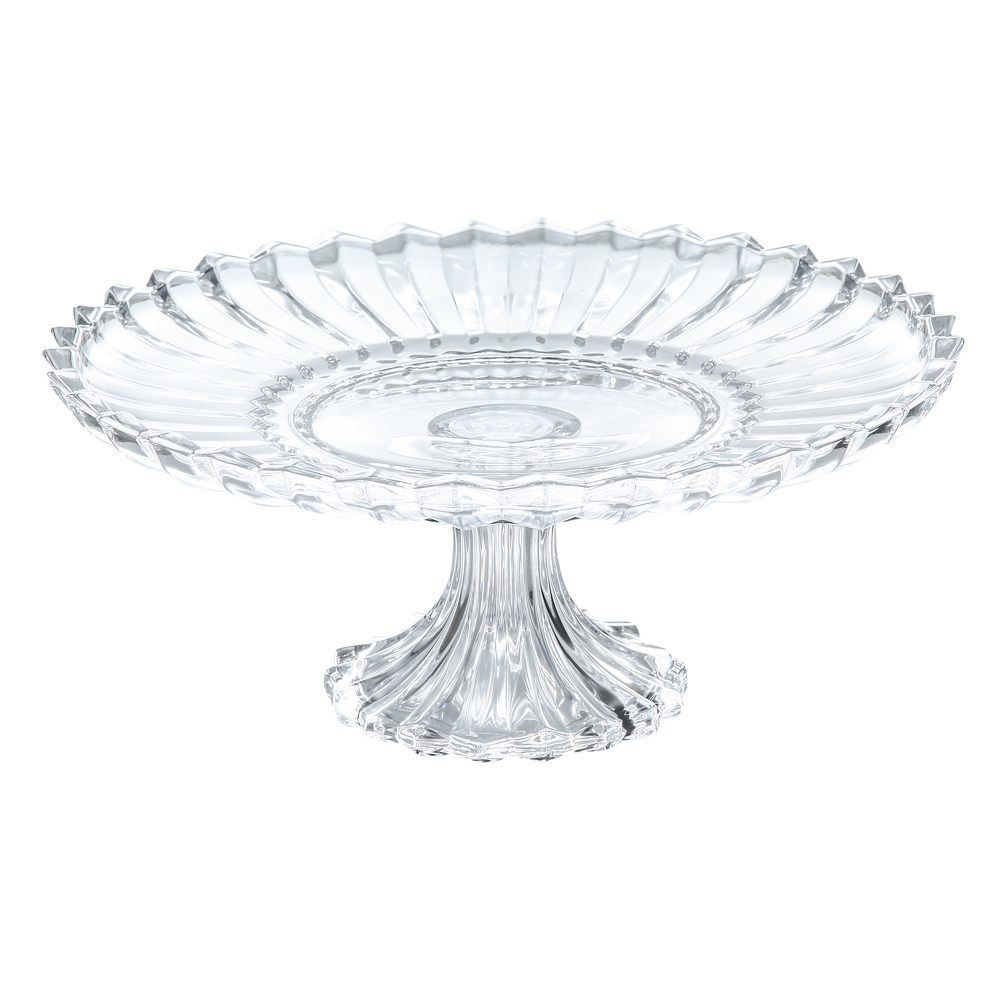 Prato De Bolo Com Pé Cristal Geneva Wolff - Transparente